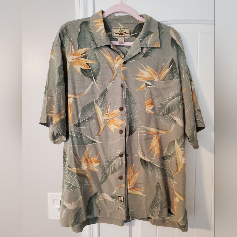 Men's Seven Palm Hawaiian Shirt Size L